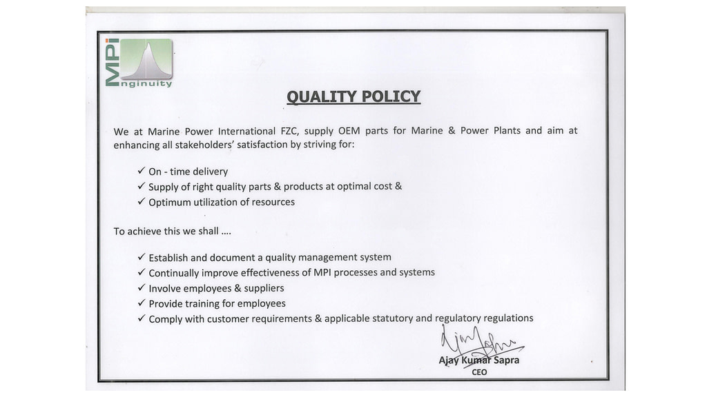 MPI Quality Policy